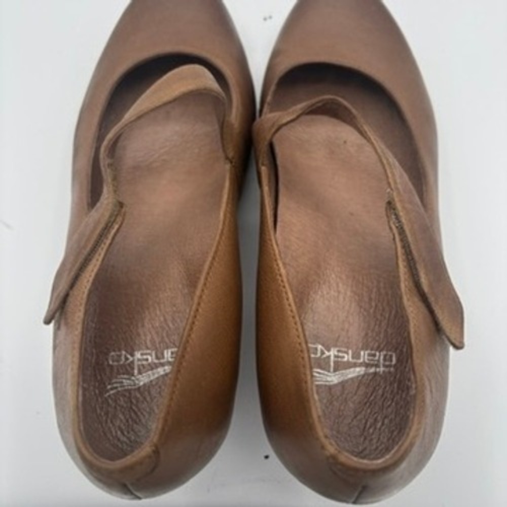 Dansko Lanie Mary Jane Women Sz 38 Brown Leather Wedge Comfort Shoes - Picture 8 of 14